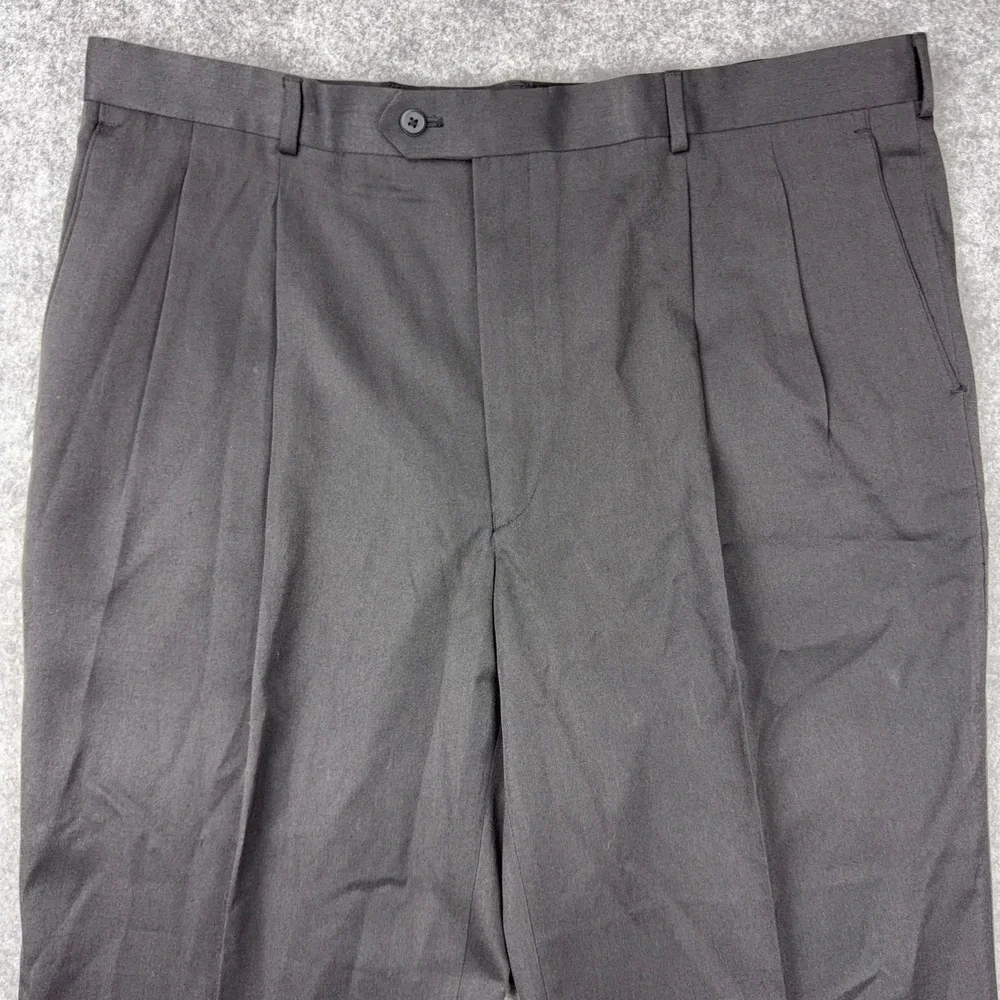 Stafford Dress Pants Mens 40x30 Black Essentials Classic Fit Gabardine NEW